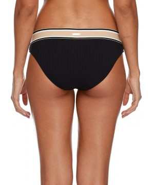 Women's Hipster Bikini Bottom Swimsuit - Corallina Black So Soft Rib - CK18I9WWNO6 $28.35-Tankinis