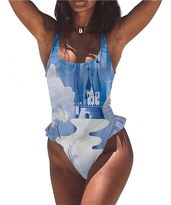 Stunning Bathing Suit Winter- Christmas Houses Sea for Beach/Hiking Activities - Multi 03-one-piece Swimsuit - CH19E7H034W $4...