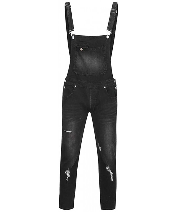 Denim Pants Jumpsuit Casual Sports Streetwear Pocket Suspender Pants Trousers - Dark Gray - CL18RYKWZWH $34.90-Racing