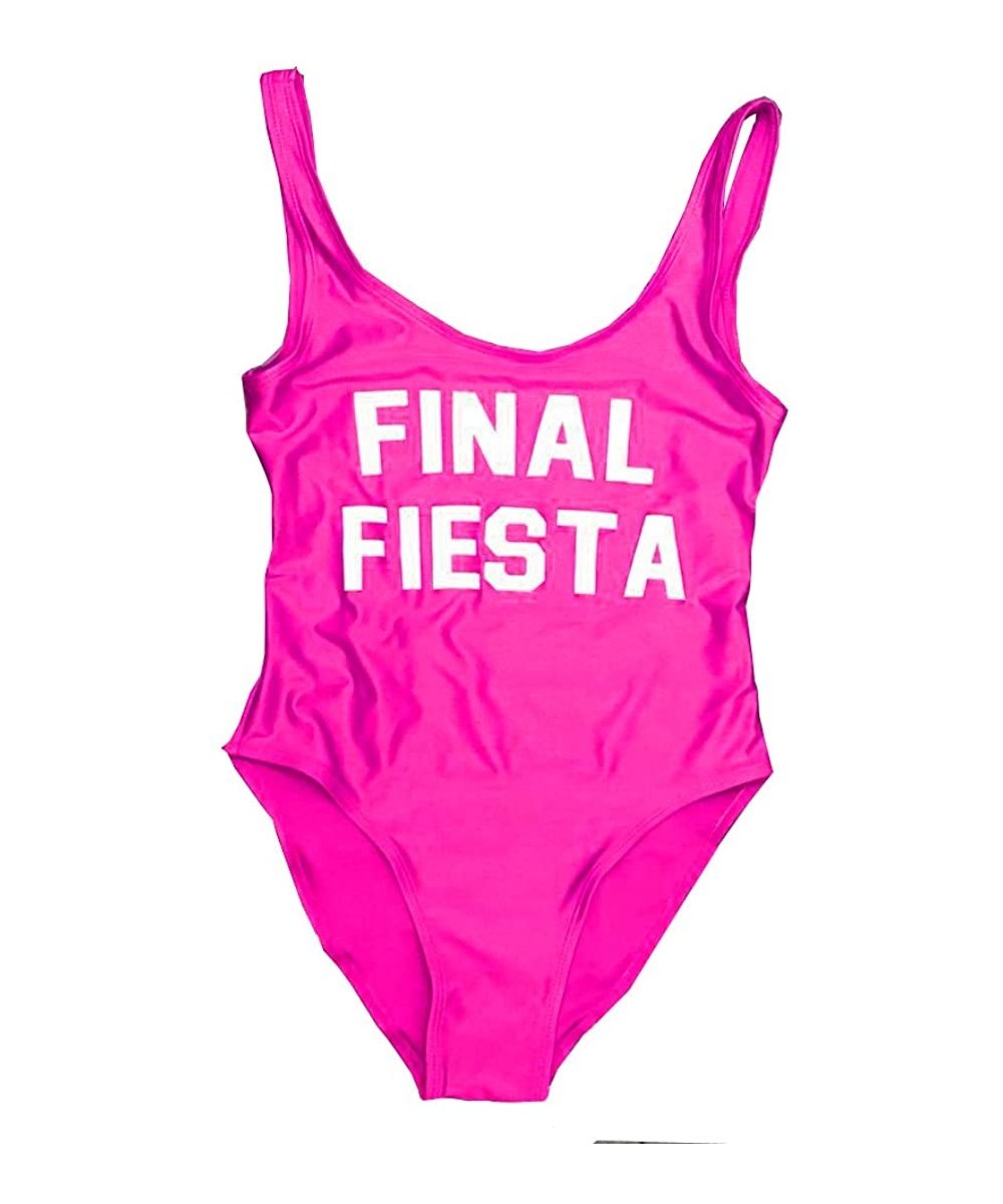 Fiesta Siesta One-Piece Swimsuit One-PieceswimwearHigh Cut One-Piece Customized Swimsuit Personalized Bathing Suit - Purple -...