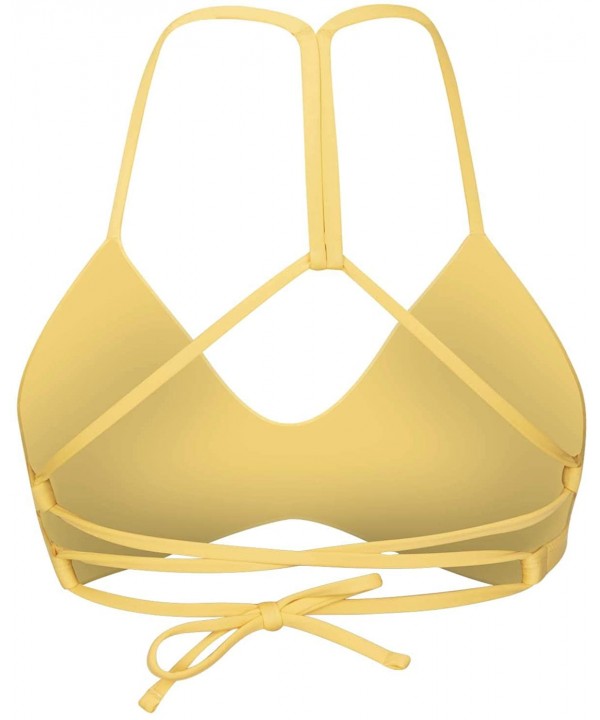 Women's Quick Dry Compression Solid Adjustable Bikini Top - Topaz Gold - CZ18WGWL59S $51.38-Tops