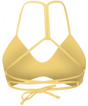 Women's Quick Dry Compression Solid Adjustable Bikini Top - Topaz Gold - CZ18WGWL59S $51.38-Tops