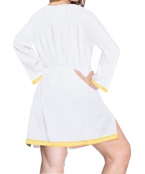 Bikini Swimwear Swimsuit Beach Cardigan Cover-ups Women Dresses Solid - Ghost White_m424 - CO186O9EGS0 $22.00-Cover-Ups