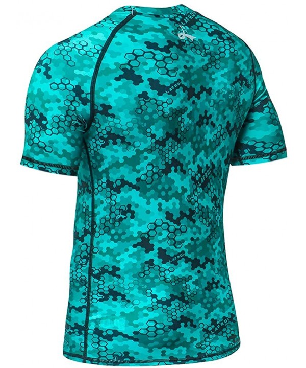 Men's Long Sleeve UPF 50+ Baselayer Skins Performance Fit Compression Rash Guard-CLY02D - Green Hive - C318IL4OM6C $19.43-Ras...