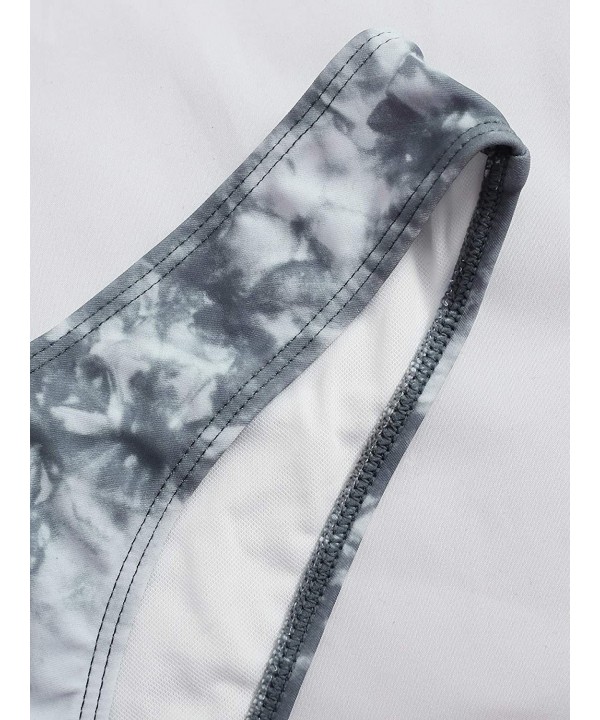 Women's Sexy Tie Dye Bikini Swimsuit Drawstring Tie Knot Bathing Swimsuit - Grey - CA19D7ZIM2Y $27.40-Sets