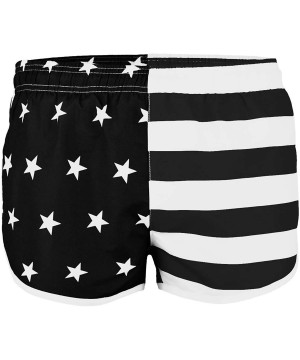 Men's Basic Running Shorts Swimwear Trunks - Af Black & White - CP18NSK4QUG $16.90-Trunks