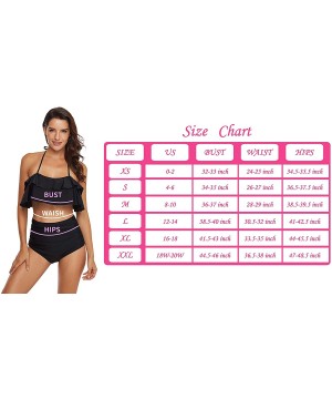 Woman's Sexy Printed Ruffled Top Sexy Halter 2 Piece Tankini Sexy Swimsuit - Color02 - CF18T28IY4M $31.29-Sets