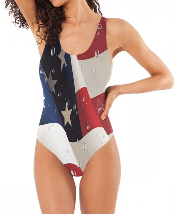 American Flag Women's Quick DrOne Piece Swimsuits Elasticity Bathing Suit Swimwear Soft Cup - American Flag - CC18T9TYOQU $30...