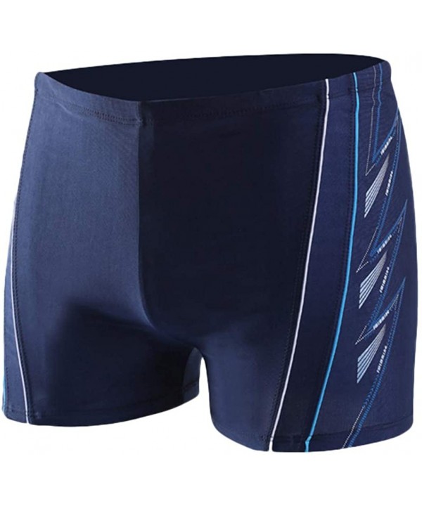 Swim Trunks Classic Square Leg Swimsuit Summer Beach Short Boxer Briefs Swimming Pants - Blue _C - C01973EDEZY $12.04-Briefs