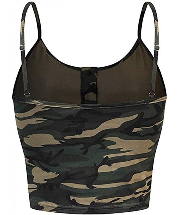 2020 Summer Womens Camisole Sleeveless Striped Button Camis Spaghetti Strappy Bowknot Crop Tank Tops Vests 0610 Camo 0 - CK19...