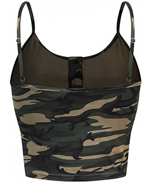 2020 Summer Womens Camisole Sleeveless Striped Button Camis Spaghetti Strappy Bowknot Crop Tank Tops Vests 0610 Camo 0 - CK19...