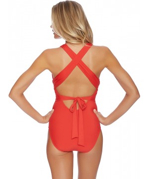 Athena - Finesse Halter One Piece Swimsuit - Red - CF12N1ZP9BX $41.27-One-Pieces