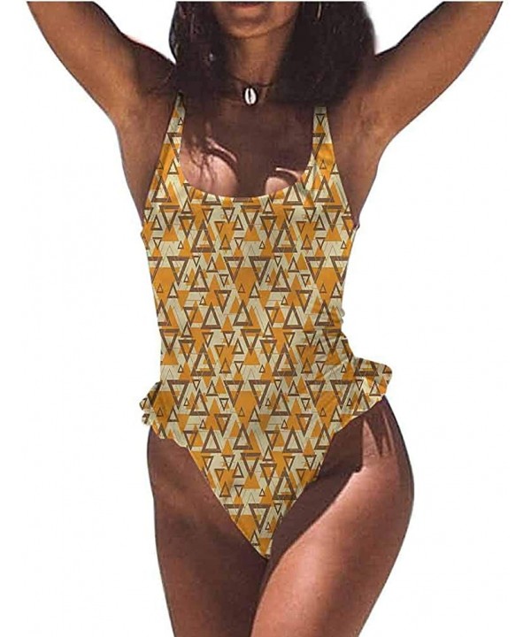 Swimwear Geometric- Diamond Form Mosaic Tiles Easy to Adjust and Stays Tied - Multi 15-one-piece Swimsuit - CJ19E7MMTKC $36.6...