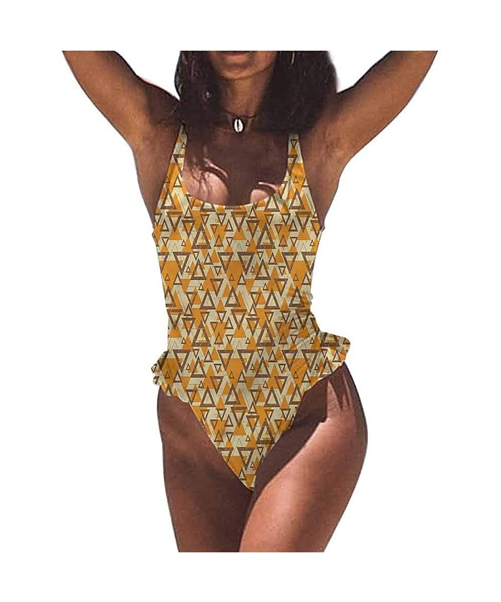 Swimwear Geometric- Diamond Form Mosaic Tiles Easy to Adjust and Stays Tied - Multi 15-one-piece Swimsuit - CJ19E7MMTKC $36.6...