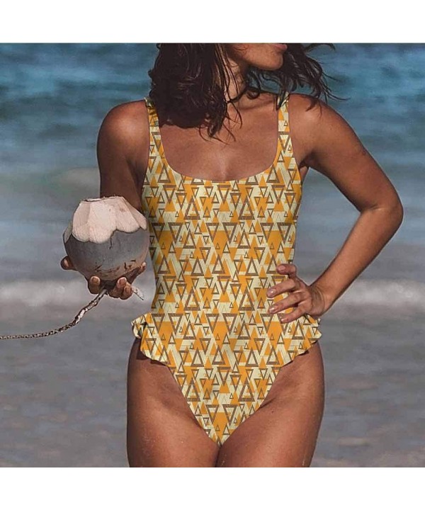 Swimwear Geometric- Diamond Form Mosaic Tiles Easy to Adjust and Stays Tied - Multi 15-one-piece Swimsuit - CJ19E7MMTKC $36.6...