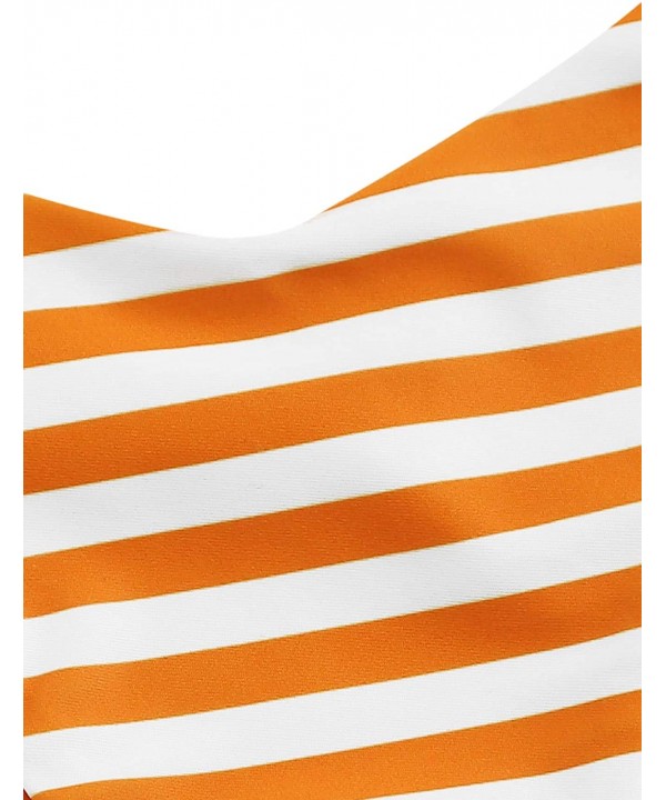 Womens 2 Pieces Bandeau Bikini Swimsuits Off Shoulder High Waist Bathing Suit - Orange - C7196075XL5 $20.47-Sets