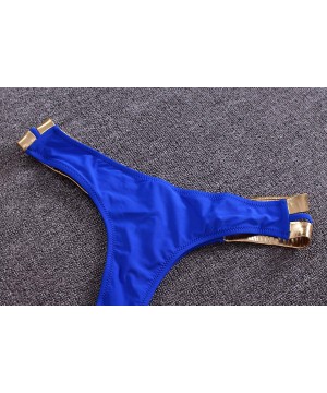 Women's 2 Piece Sexy Swimsuits Off Shoulder Triangle Bikini Set Thong Brazilian - Blue - CZ18RO4D4X2 $14.87-Sets