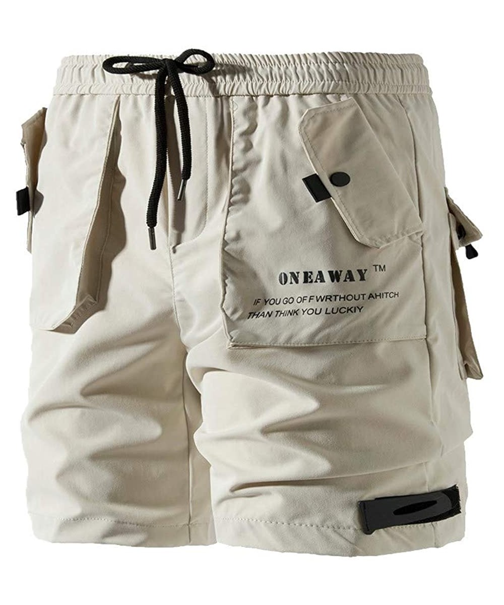 Men's Tooling Pants-Men's Summer Fashion Beach Pants and Shorts Comfortable Short - Beige - C218TT6XA8T $24.50-Board Shorts