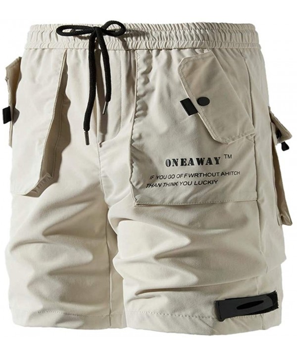 Men's Tooling Pants-Men's Summer Fashion Beach Pants and Shorts Comfortable Short - Beige - C218TT6XA8T $24.50-Board Shorts