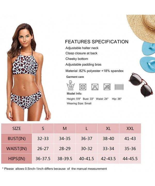 Womens Bikini Set Bi Lesbian Pride Flags Striped Sexy Halter Two Piece Swimwear - Leopard Skin Pattern Print - CN190REWIR3 $2...