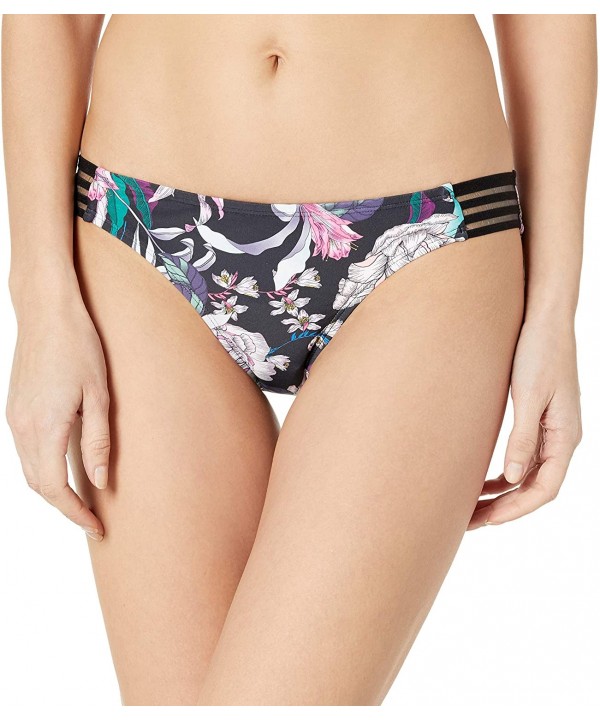 Women's Surf Rider Bikini Bottom Swimsuit - Sea View Black Floral - C518Z05THSG $33.09-Tankinis