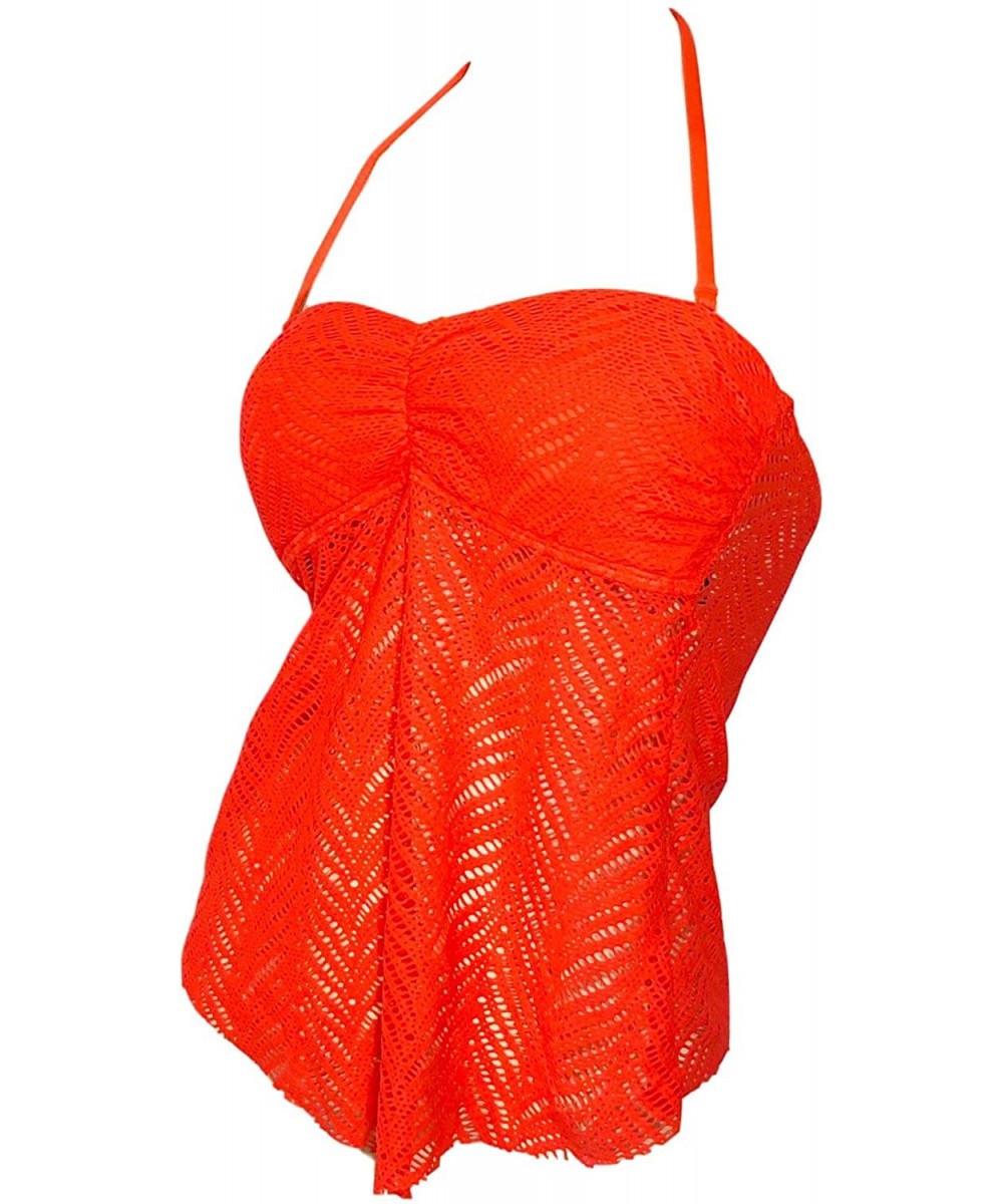 Crochet Bandeau Halter Tankini Top Watermelon (S) - CY184WS4UN3 $14.50-Tankinis