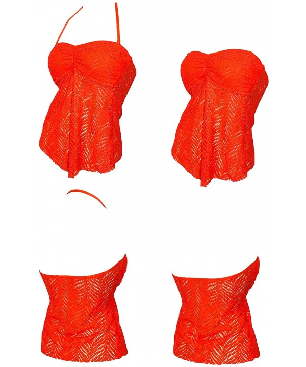 Crochet Bandeau Halter Tankini Top Watermelon (S) - CY184WS4UN3 $14.50-Tankinis