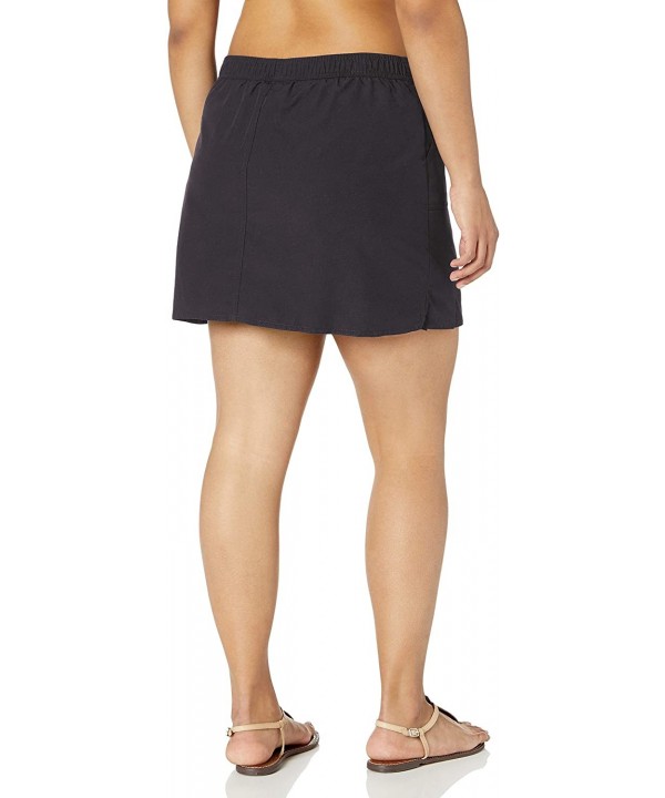 Women's Plus-Size 5" Woven Swim Boardshorts - Black - C3126IXDWS1 $21.82-Board Shorts