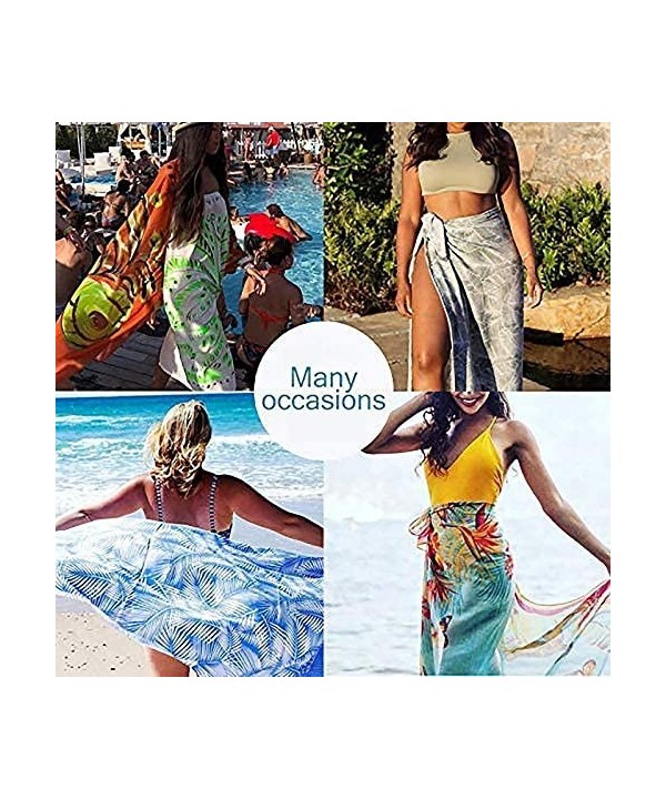 Women's Swimwear Cover Ups Chiffon Beach Swimsuit Bikini Sarong Long Pareo Spa Wrap Skirts Scarf Shawl for Women Girls - Wate...