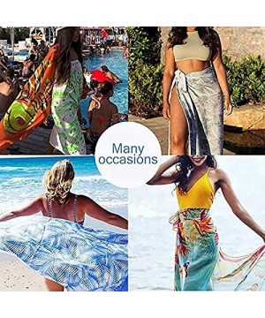 Women's Swimwear Cover Ups Chiffon Beach Swimsuit Bikini Sarong Long Pareo Spa Wrap Skirts Scarf Shawl for Women Girls - Wate...