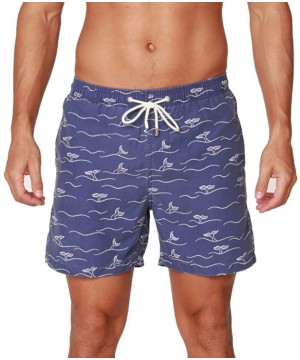 Performance Men's Quick Dry SPF50+ Swim Trunks Water Shorts Swimsuit Beach Shorts with Mesh Lining - Whales - C2194RQR5R2 $33...