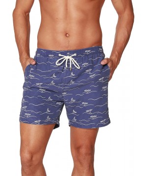 Performance Men's Quick Dry SPF50+ Swim Trunks Water Shorts Swimsuit Beach Shorts with Mesh Lining - Whales - C2194RQR5R2 $33...