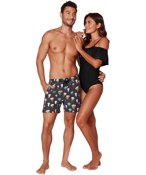 Performance Men's Quick Dry SPF50+ Swim Trunks Water Shorts Swimsuit Beach Shorts with Mesh Lining - Whales - C2194RQR5R2 $33...