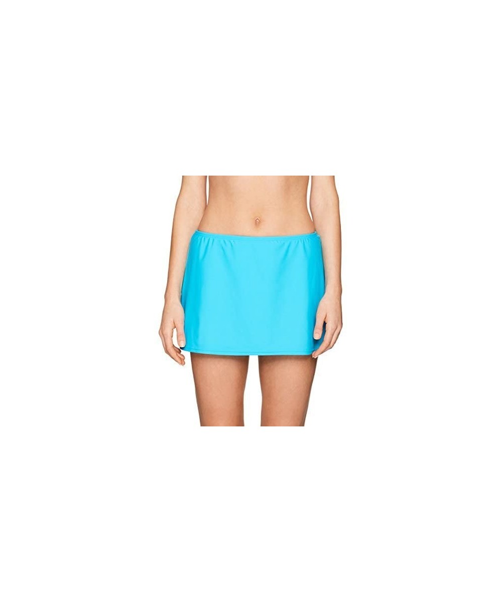 Women's Solid Skirted Hipster Bikini Swimsuit Bottom - Turquoise / Green - CX185OHE34O $38.02-Tankinis