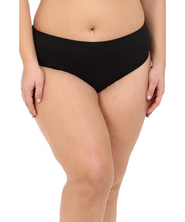 Women's Plus-Size Full Coverage Bikini Bottom - Black - CE12650J2UT $38.04-Bottoms