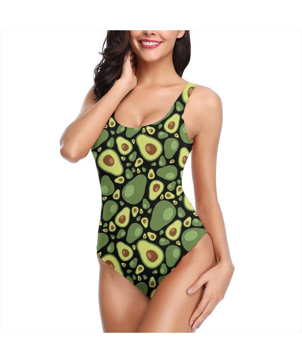 Women One Piece Swimsuit- Swimdress Monokini- Beachwear- Tankini Bikini - Avocado Pattern - C51933LMD26 $27.17-One-Pieces