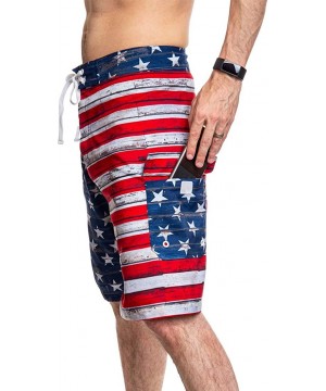 Men's USA Flag Boardshorts (Medium) - CD17X0K42AL $20.62-Board Shorts