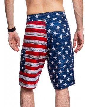 Men's USA Flag Boardshorts (Medium) - CD17X0K42AL $20.62-Board Shorts