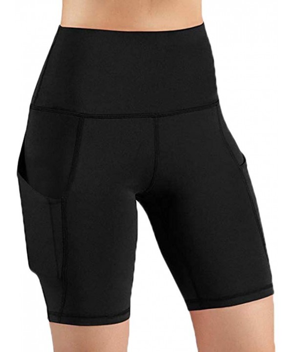 Yoga Shorts for Women Short Length-High Waist Tummy Control Workout Compression Running Athletic Fitness Yoga Shorts - Z1-bla...