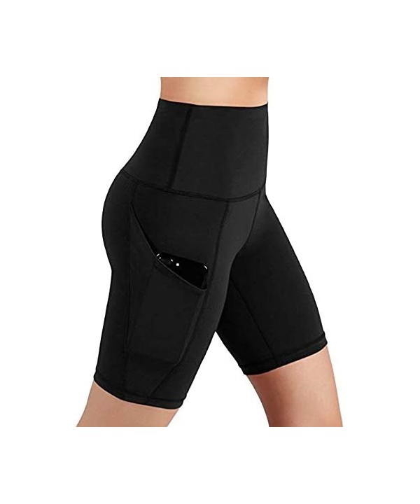 Yoga Shorts for Women Short Length-High Waist Tummy Control Workout Compression Running Athletic Fitness Yoga Shorts - Z1-bla...