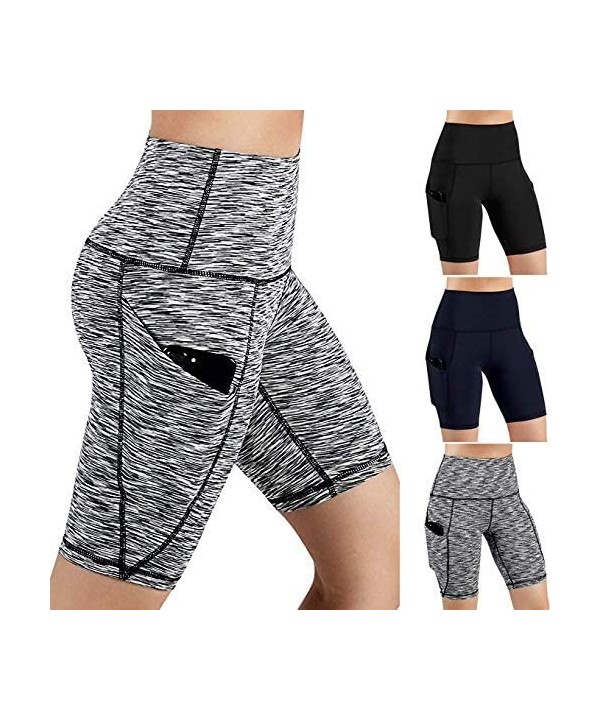 Yoga Shorts for Women Short Length-High Waist Tummy Control Workout Compression Running Athletic Fitness Yoga Shorts - Z1-bla...