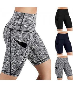 Yoga Shorts for Women Short Length-High Waist Tummy Control Workout Compression Running Athletic Fitness Yoga Shorts - Z1-bla...