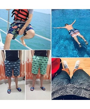 Men's Funny Swim Trunks Quick Dry Beach Shorts Summer Boardhorts with Mesh Lining - Animal 1 - CE194TDWUTG $25.06-Trunks