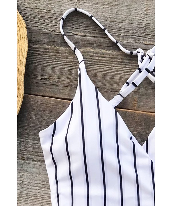 Women's Stay Young One Piece Swimsuit Beach Swimwear - Black Stripes - CA189L7OH8D $25.01-One-Pieces