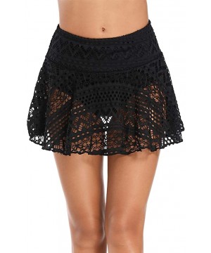 Womens Lace Hollow Out Swimsuit Tankini Bottom Swim Board Shorts(S-XXXL) - C-black Skirt - CW18MDKUQOC $18.63-Board Shorts