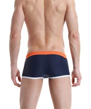 Men's Swimming Trunks with Pockets Beach Swimwear Quick Dry Elastic Waist Board Shorts - Dark Blue - C1193NCIMNU $10.37-Racing