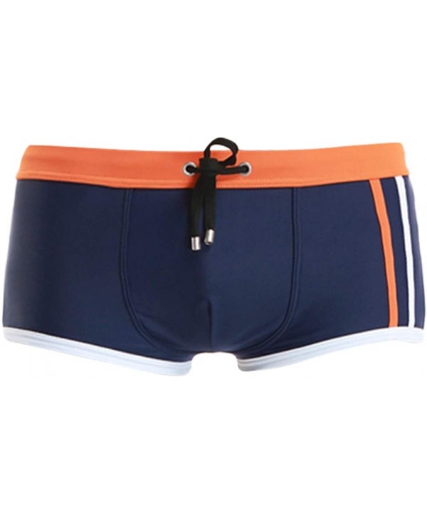 Men's Swimming Trunks with Pockets Beach Swimwear Quick Dry Elastic Waist Board Shorts - Dark Blue - C1193NCIMNU $10.37-Racing