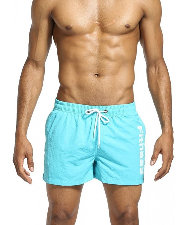 Men's Swimwear Running Surfing Sports Beach Camouflage Shorts Trunks Board Pants - Sky Blue - CC18SM0EI8K $16.64-Board Shorts