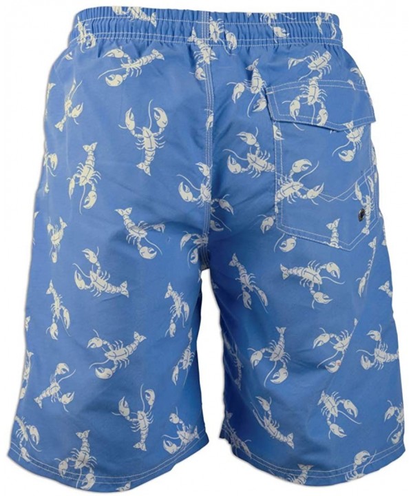 Men's Board Shorts Swimwear Beach Holiday Party Swim Trunks - Crayfish Blue - CR18QCXMRQO $20.74-Board Shorts