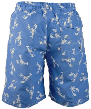 Men's Board Shorts Swimwear Beach Holiday Party Swim Trunks - Crayfish Blue - CR18QCXMRQO $20.74-Board Shorts